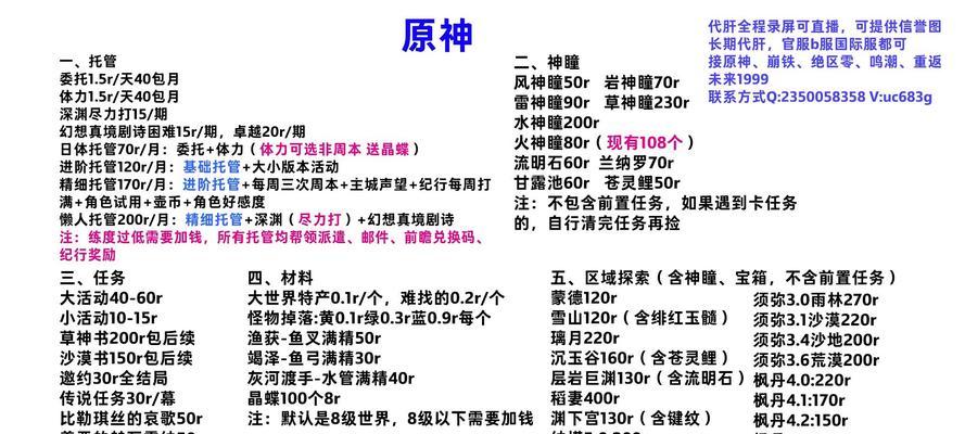 原神船工任务攻略（掌握攻略，让你在原神中成为顶尖船工！）